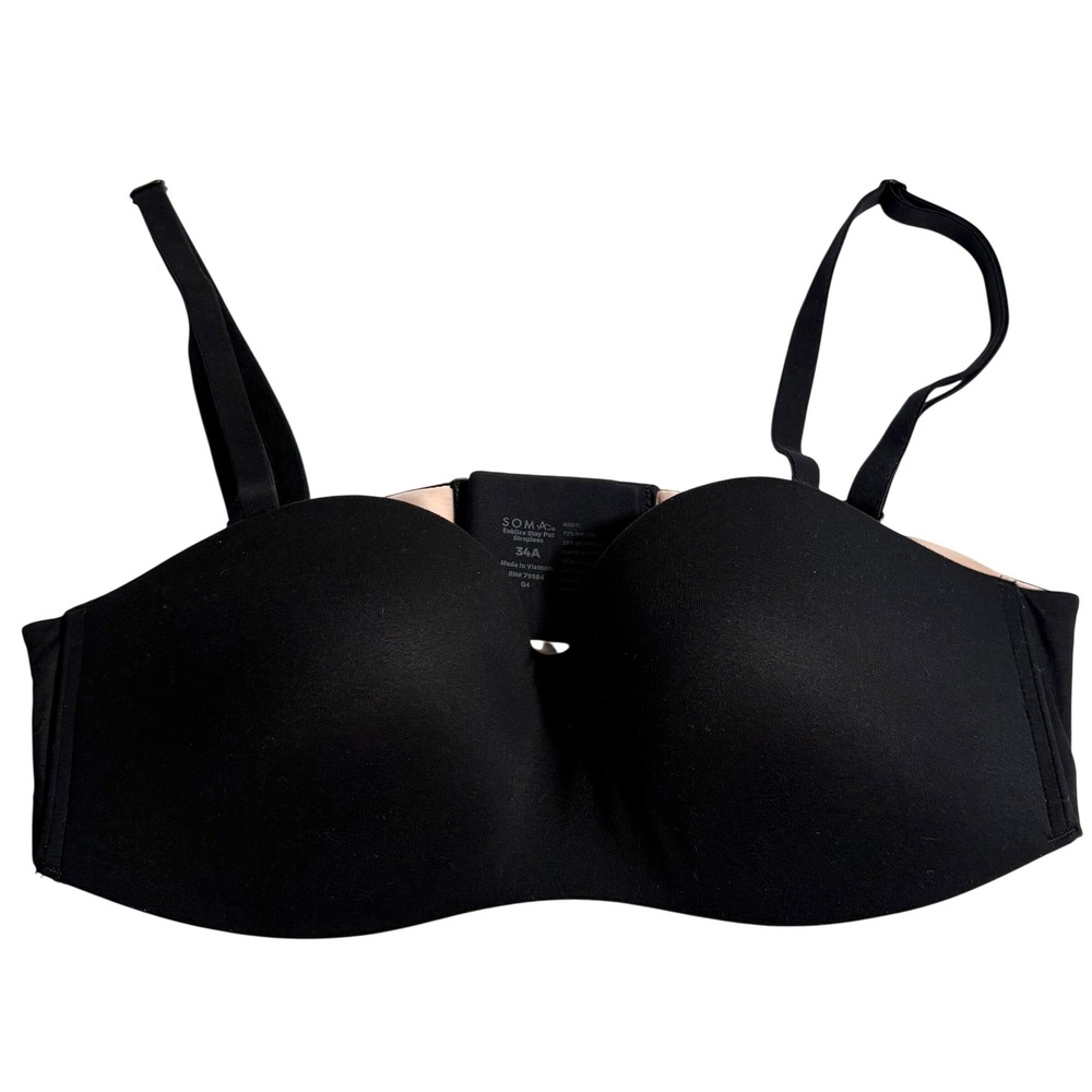Soma Black Enbliss Stay Put Strapless Multi Way Bra in Size 34A